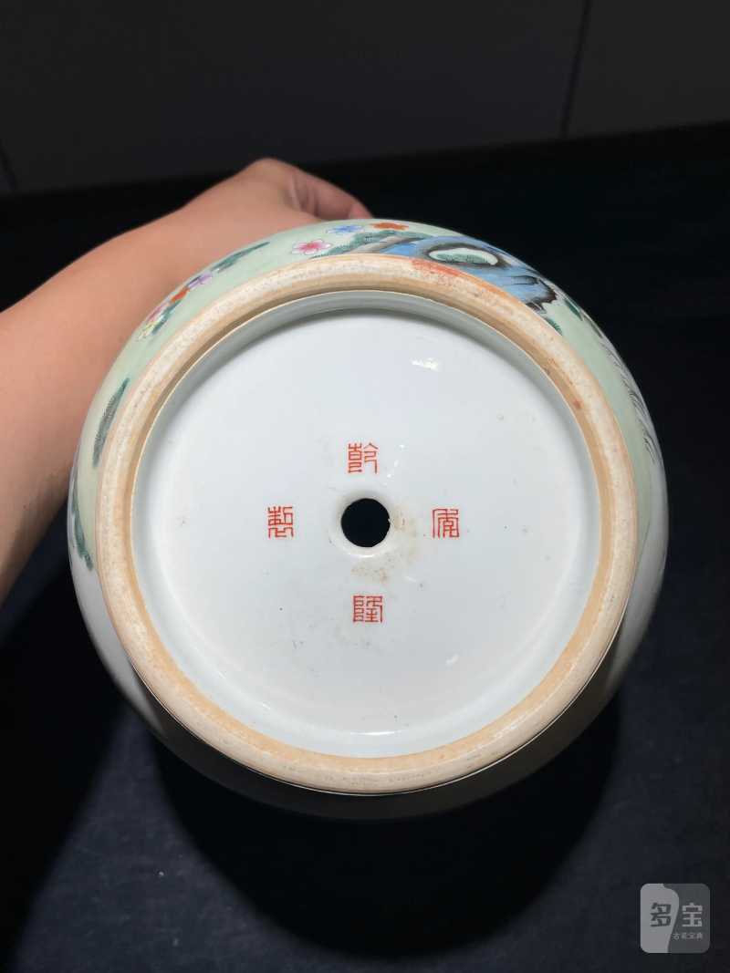 民国 粉彩双鹿纹花盆一对 - 图10